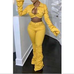 Stacked Pants and Jacket Set